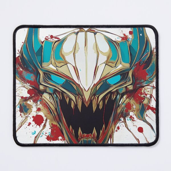 Item preview, Cyberpunk Demon Mask Vector with Gold and Teal Accents designed and sold by GoldenTealArts.