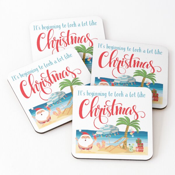 Item preview, It's beginning to look like Christmas. Santa on Beach designed and sold by love-alitta.