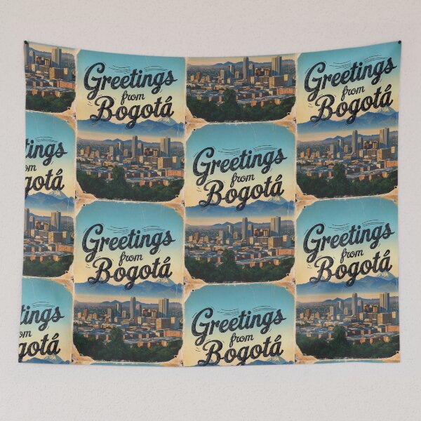 Item preview, Greetings from Bogota Spain Vintage Travel Retro Postcard Design designed and sold by TravelPostcardGems.