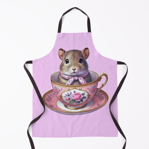 Item preview, Charming Degu in a Pink Floral Teacup designed and sold by CritterManiaUK.