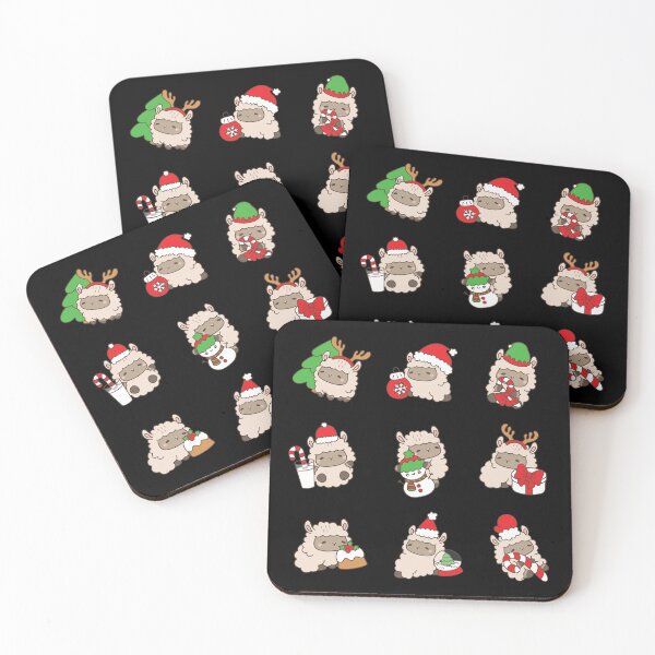 Item preview, Cute Christmas Lama Set designed and sold by patternjp.