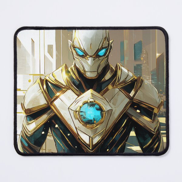 Item preview, Futuristic Anime Warrior in White and Gold Armor designed and sold by GoldenTealArts.