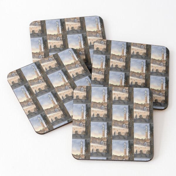 Item preview, Tower of Siena - Watercolor Landscape of Piazza del Campo designed and sold by Olga Shvartsur.