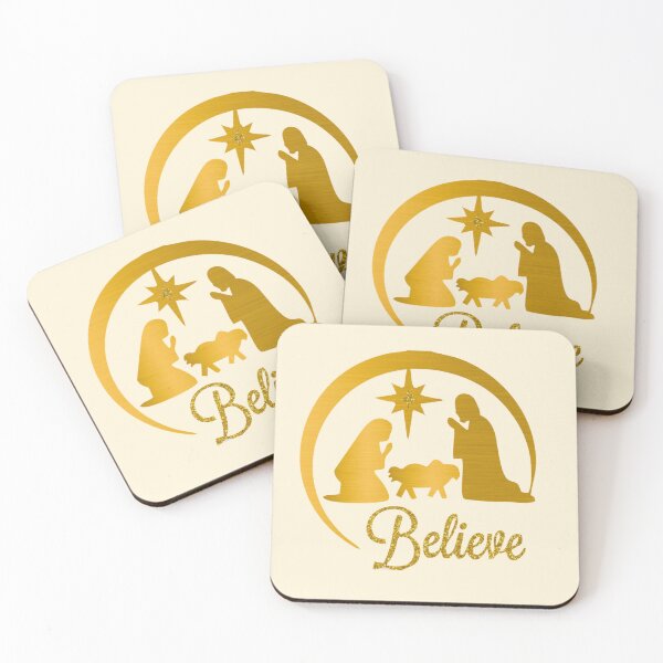 Item preview, Merry Christmas Nativity Scene, Gold designed and sold by FancyQueen.