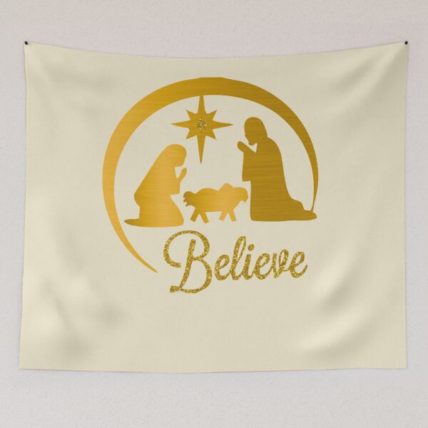 Item preview, Merry Christmas Nativity Scene, Gold designed and sold by FancyQueen.