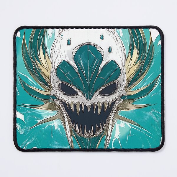 Item preview, Stylized Alien Skull Digital Art With Turquoise Splash designed and sold by GoldenTealArts.