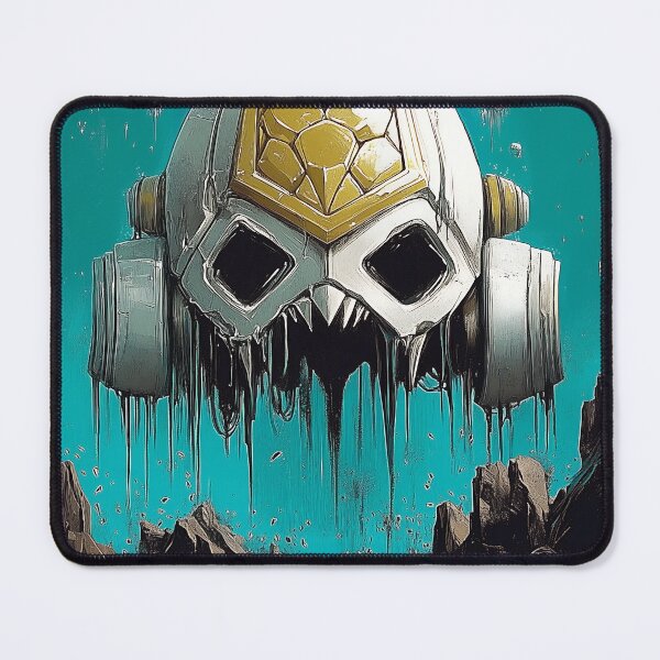 Item preview, Floating Robot Skull On Alien Planet designed and sold by GoldenTealArts.