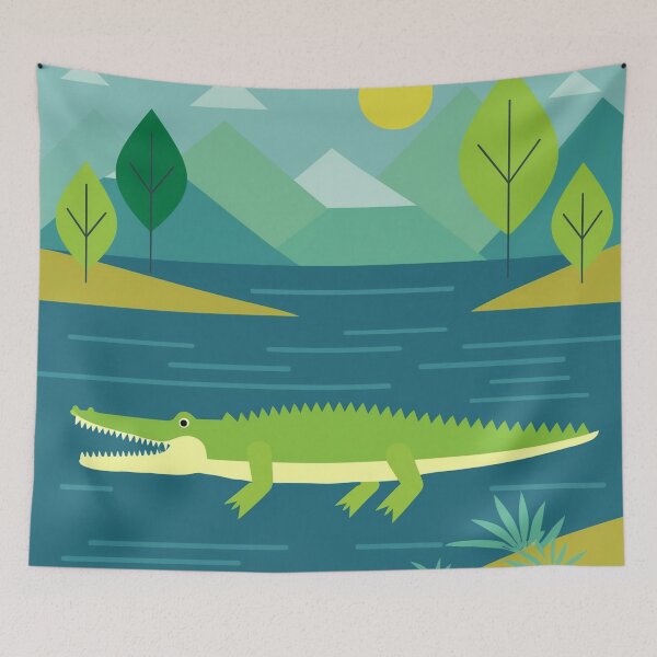Item preview, crocodile in river simple design  designed and sold by Boxing Kangaroo Retail Company.