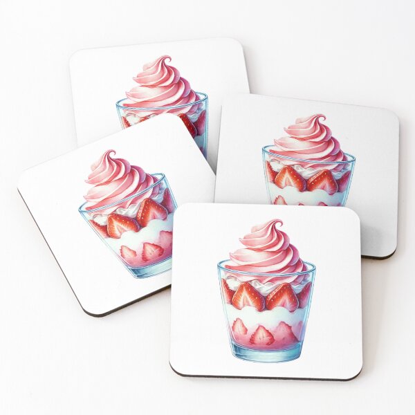 Item preview, Strawberry Parfait with Whipped Topping designed and sold by Little Care Studio.