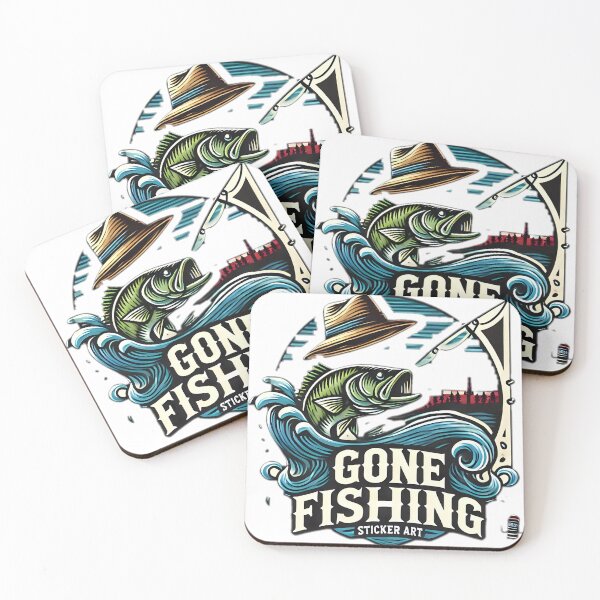 Item preview, gone fishing design sticker  designed and sold by NCNGDESIGN.
