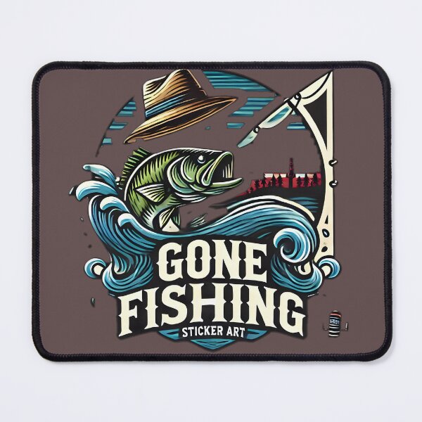 Item preview, gone fishing design sticker  designed and sold by NCNGDESIGN.