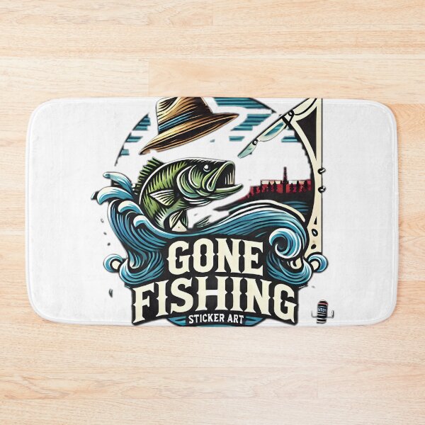 Item preview, gone fishing design sticker  designed and sold by NCNGDESIGN.