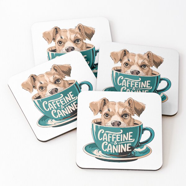 Item preview, Caffeine & Canine: Cute Dog Coffee Design designed and sold by RororereShop.