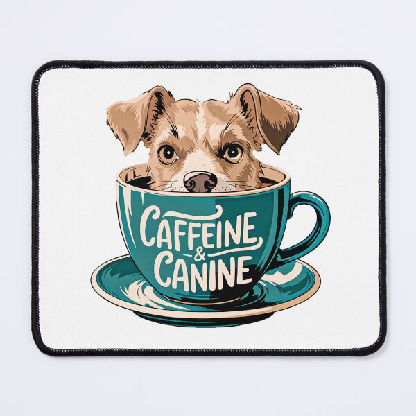Item preview, Caffeine & Canine: Cute Dog Coffee Design designed and sold by RororereShop.