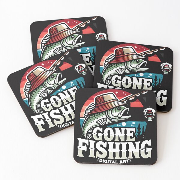 Item preview, gone fishing design sticker  designed and sold by NCNGDESIGN.