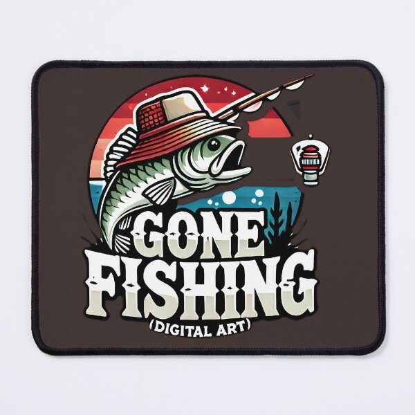 Item preview, gone fishing design sticker designed and sold by NCNGDESIGN.