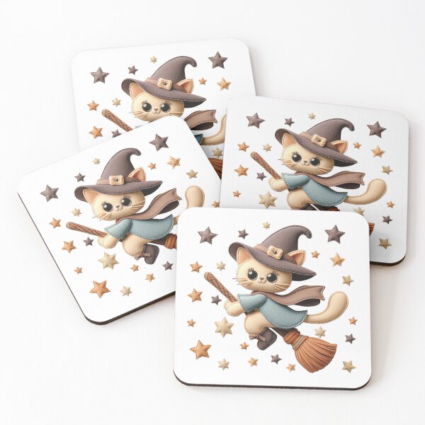 Item preview, Cute Kitty Witch fly upon the star designed and sold by Bspaces.