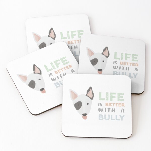 Item preview, Cartoon Bullterrier Head - "Life is Better with a Bully" designed and sold by sarahbidz.