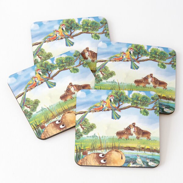 Item preview, Hippo Calf Watching a Riverside Showdown designed and sold by MerryHeart7.