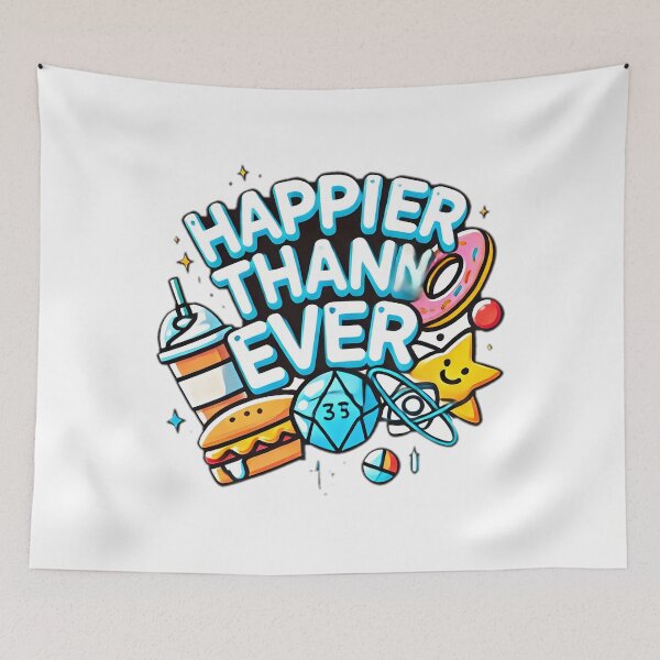 Item preview, happier than ever design sticker  designed and sold by NCNGDESIGN.