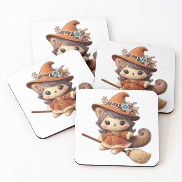 Item preview, So Cute Orange Kitty Witch flying designed and sold by Bspaces.