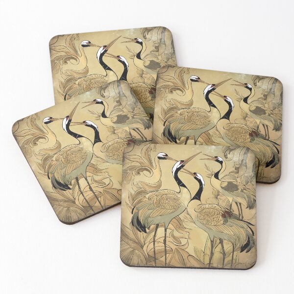 Item preview, 1686 Art Nouveau Style Cranes Painting designed and sold by Tamas Das.