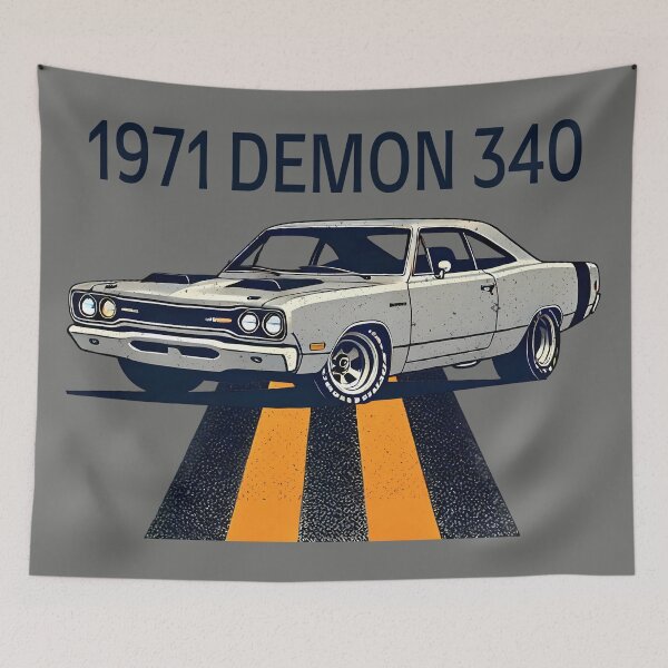 Item preview, 1971 Dart Demon 340 Classic Muscle Car  designed and sold by CreepyCornerArt.
