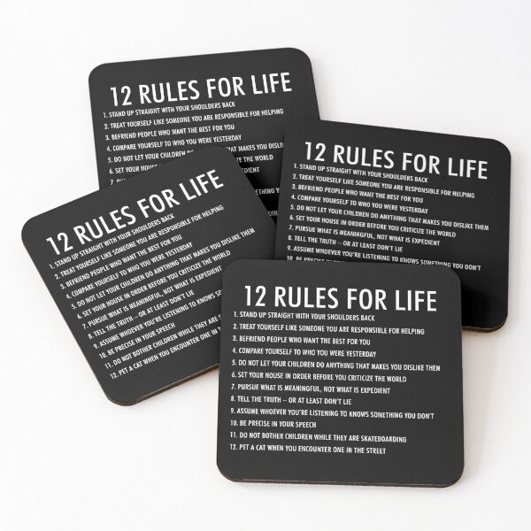 Item preview, 12 rules for life jordan peterson (dark version) designed and sold by QuoteSpirations.