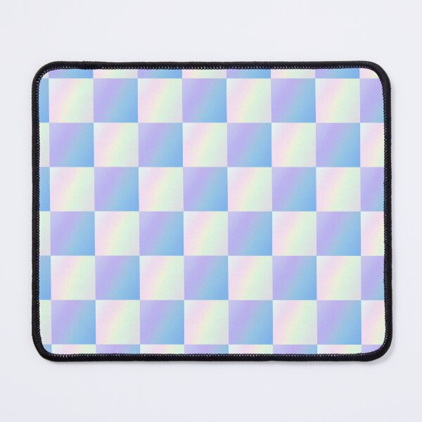 Item preview, pastel blue and iridescent checkered | Light blue check photo pattern designed and sold by lausn.