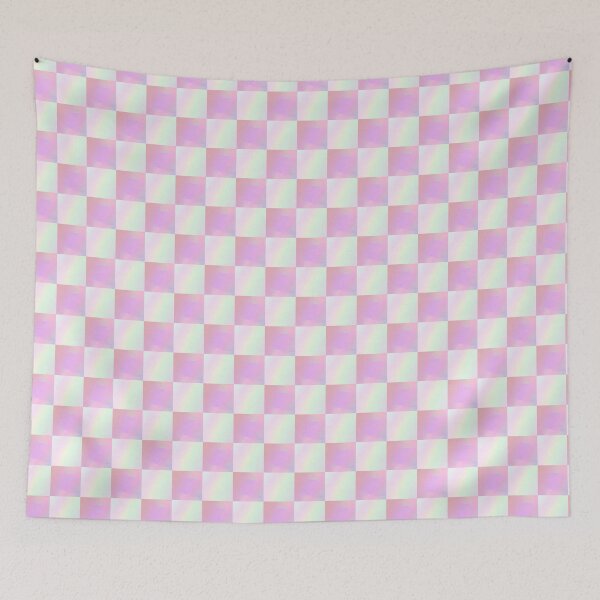 Item preview, Pastel pink purple iridescent checkered | Light purple holographic check photo pattern designed and sold by lausn.