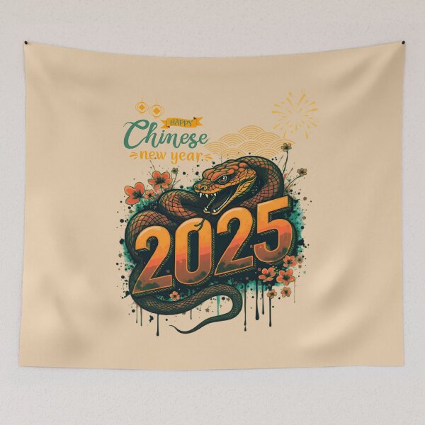 Item preview,  Venemous Blue and orange Snake with  ver 5-Year of the Snake 2025- Chinese Zodiac Theme- black Background designed and sold by CosmicNook1.
