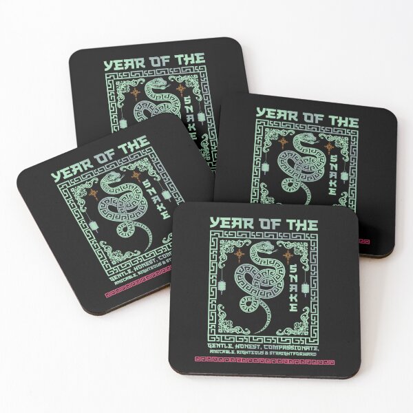 Item preview,  Green Snake with  ver19-Year of the Snake 2025- Chinese Zodiac Theme- black Background designed and sold by CosmicNook1.