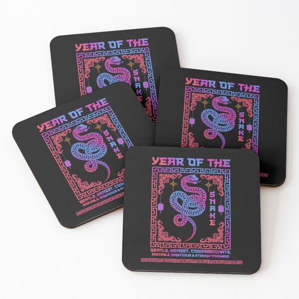Item preview,  Blue and Pink Snake with  ver20-Year of the Snake 2025- Chinese Zodiac Theme- black Background designed and sold by CosmicNook1.