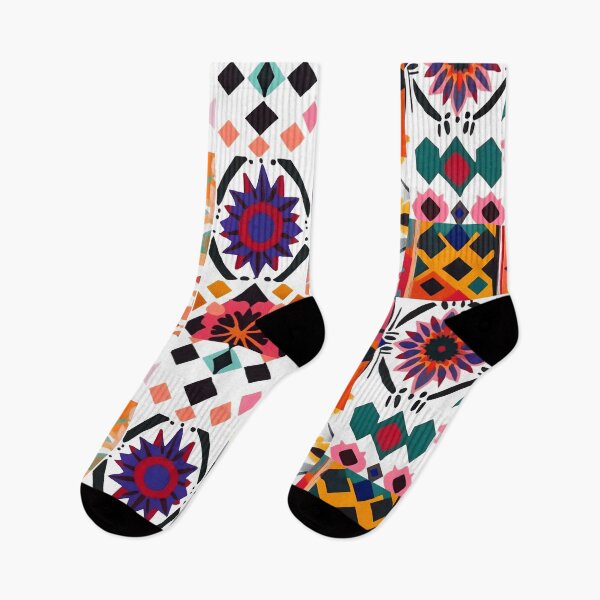 Item preview, Boho Geometric Tile Pattern with Floral Motifs designed and sold by Soul-Sparks.