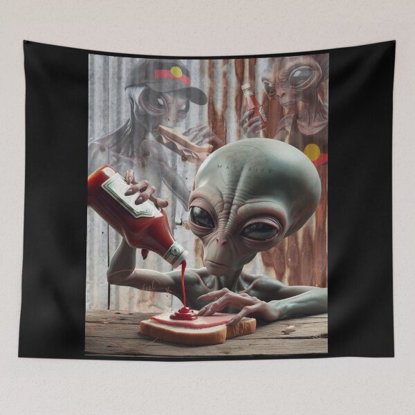 Item preview, Aliens eating Devon Sandwich designed and sold by ArtfulMaverick.