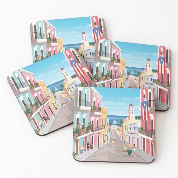 Item preview, San Juan puerto rico travel poster print designed and sold by Arctic frame studio.
