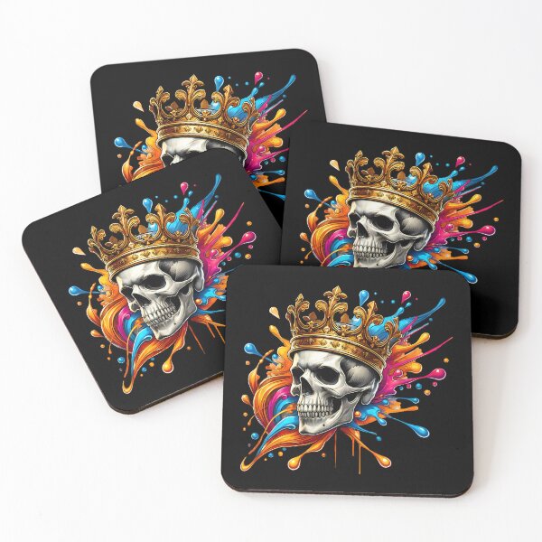 Item preview, Royal Skull with Crown - Vibrant Gothic Artwork Design designed and sold by DrawHandArt.