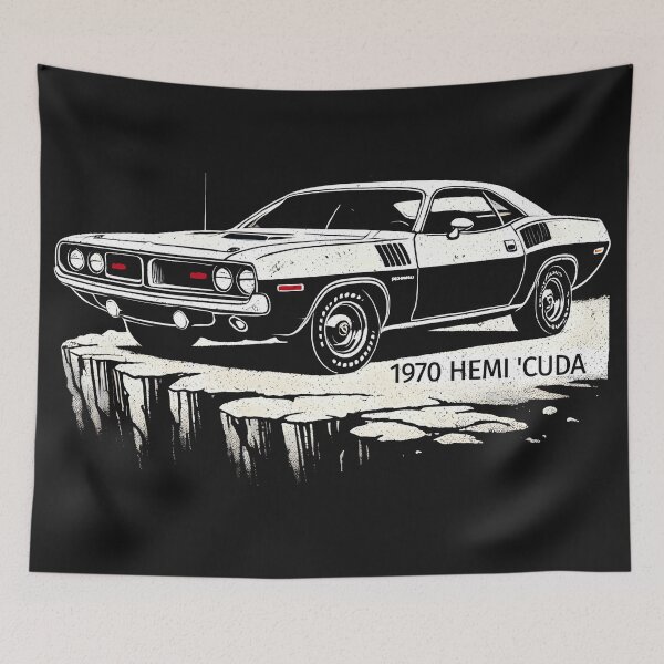 Item preview, 1971 Hemi Cuda Barracuda Muscle Car designed and sold by CreepyCornerArt.