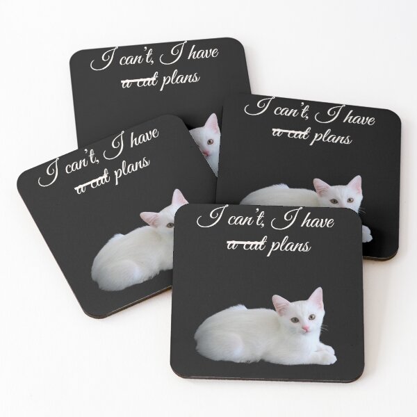 Item preview, I can't, I have a cat - White Cat designed and sold by Cat Babe.