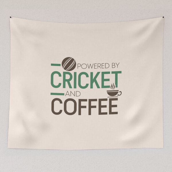 Artikelvorschau, Angetrieben von Cricket und Kaffee entworfen und verkauft von Jollys-ArtShop.