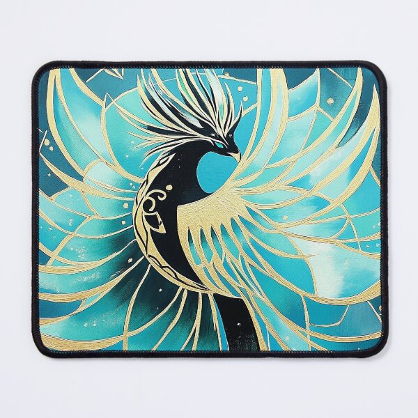 Item preview, Golden Phoenix With Turquoise Feathers designed and sold by GoldenTealArts.