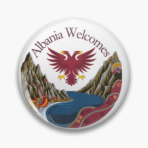 Item preview, Albania Welcomes Flag Map Tirana, Berat designed and sold by AnimalsDH305.