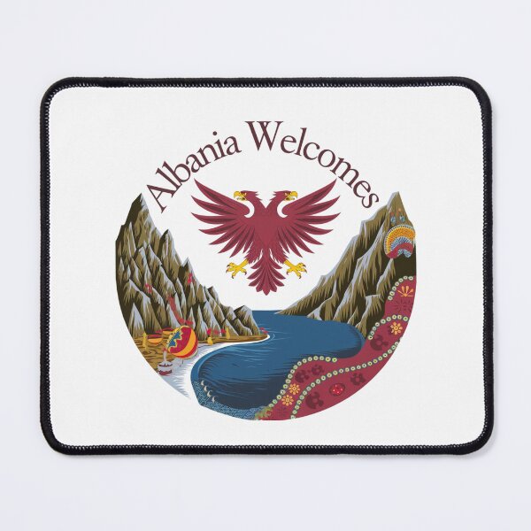 Item preview, Albania Welcomes Flag Map Tirana, Berat designed and sold by AnimalsDH305.