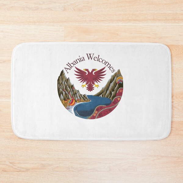 Item preview, Albania Welcomes Flag Map Tirana, Berat designed and sold by AnimalsDH305.