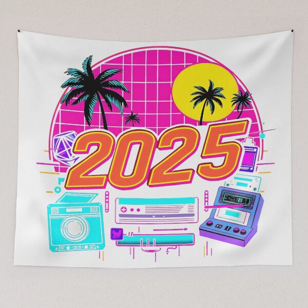 Item preview, Retro Neon 2025 Design designed and sold by DreamDigi2024RB.