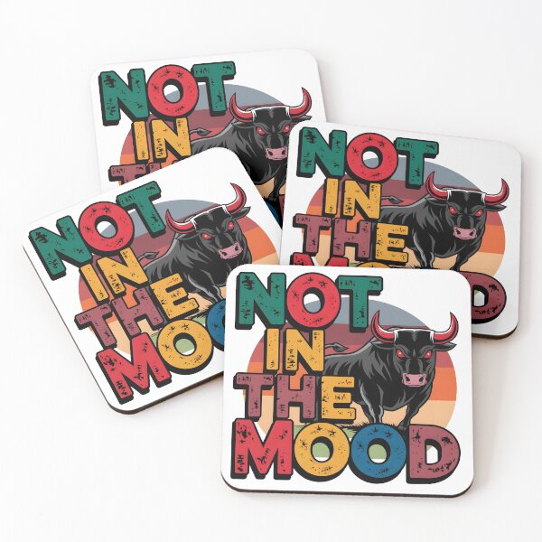 Item preview, Retro Black Bull Illustration 'Not in the Mood'  designed and sold by bukajart.