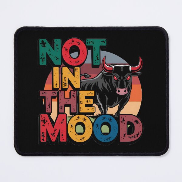 Item preview, Retro Black Bull Illustration 'Not in the Mood' designed and sold by bukajart.