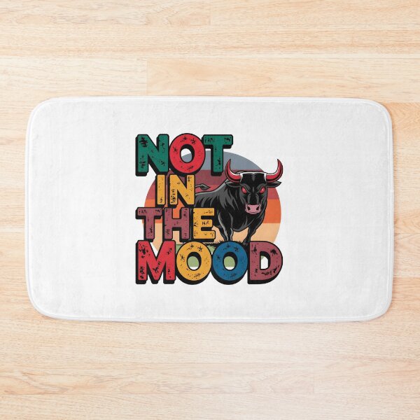 Item preview, Retro Black Bull Illustration 'Not in the Mood'  designed and sold by bukajart.