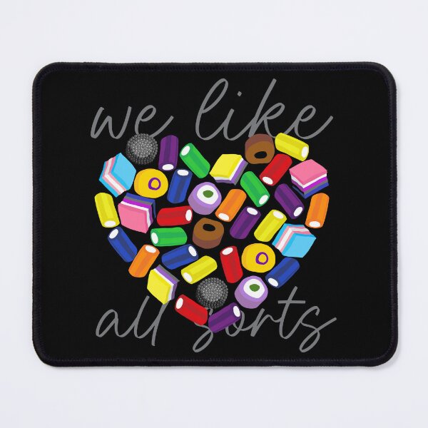 Item preview, All sorts liquorice in LGBTQ+ flag colours designed and sold by Mintpoptrend.