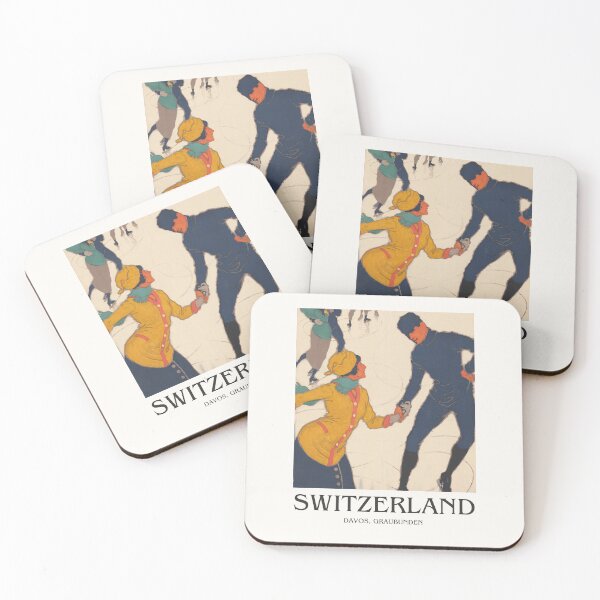 Item preview, Davos Switzerland Vintage Travel Poster designed and sold by cutesy.